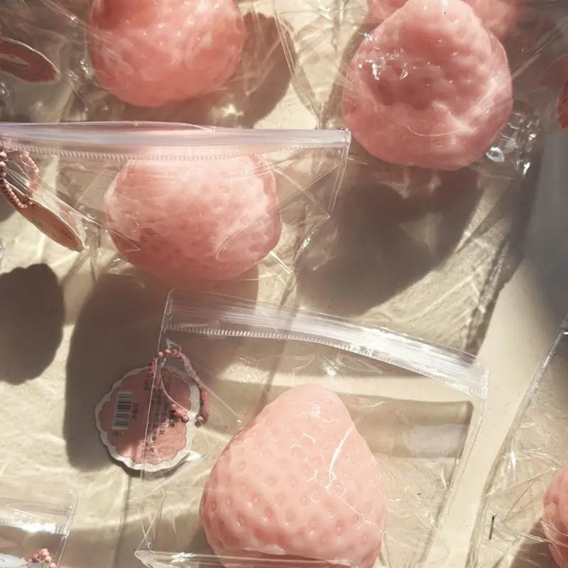 

3 Piece Soft Creamy Strawberry Stress Relief Toy Slow Rebounding Simulation Fruit For Office And Home Relaxation
