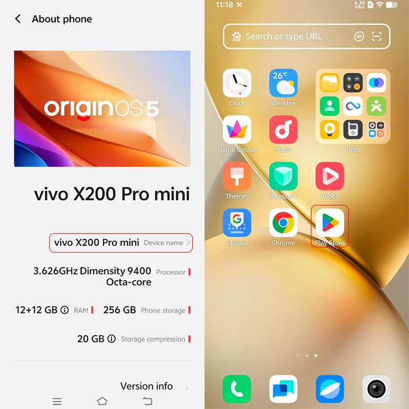 Оригинальная задняя камера VIVO X200 Pro Mini Dimensity 9400 50MP 6,31 дюйма 120 Гц AMOLED Sony LYT-818 5700 мАч 90 Вт SuperVOOC NFC OTA OTG