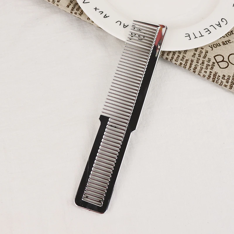 Galvanisierter Haarkamm, Professioneller Feinzahnkamm mit Flachem Oberteil, Geeignet für Stylisten als Haaraccessoire – Detail 7