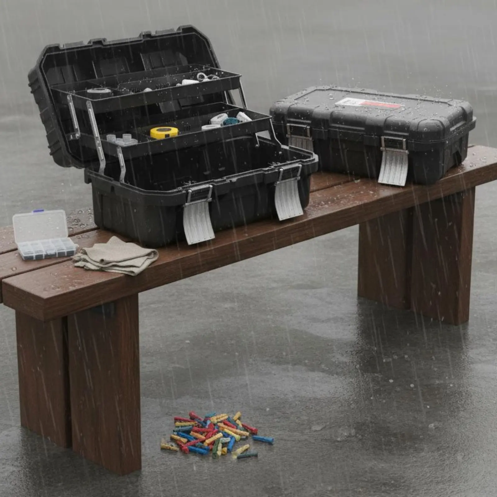 

3-Tier Folding Toolbox Large Capacity 3 Tier Tool Organizer Portable Maintenance Toolbox Easy to Clean Hardware Storage