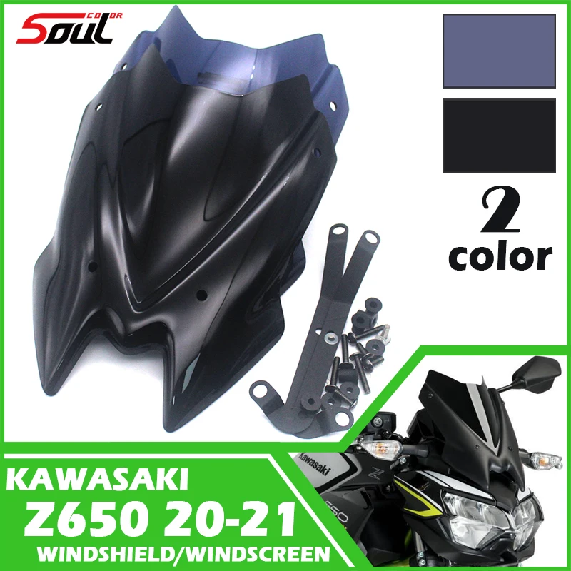 Motorcycle Accessories Modified High Modish Models Windshield Windscreen Visor Fits For Kawasaki Z650 2020 2021 2022 20-22