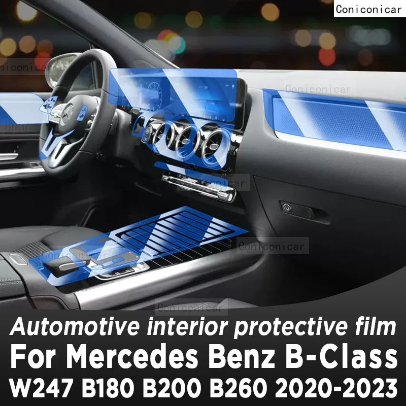 

For MB W247 B-Class B180 B200 2020-2023 Gearbox Panel Navigation Automotive Interior Screen Protective Film TPU Anti-Scratch