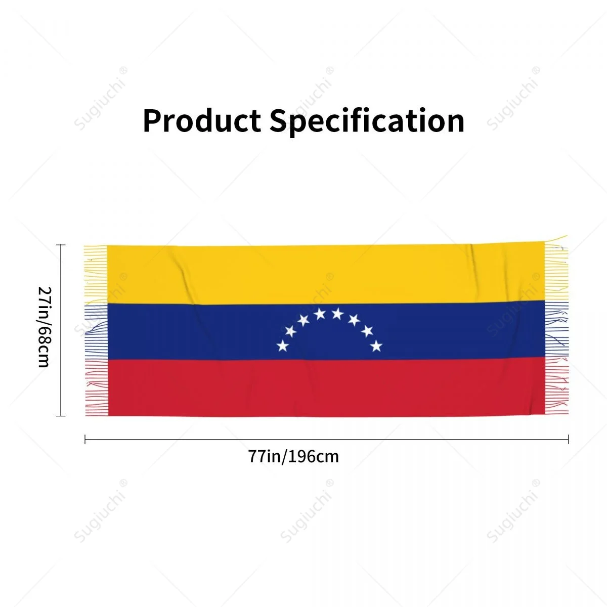 Venezuela Flag Scarf Pashmina Warm Scarves Shawl Wrap Hijab Spring Winter Multifunction Unisex