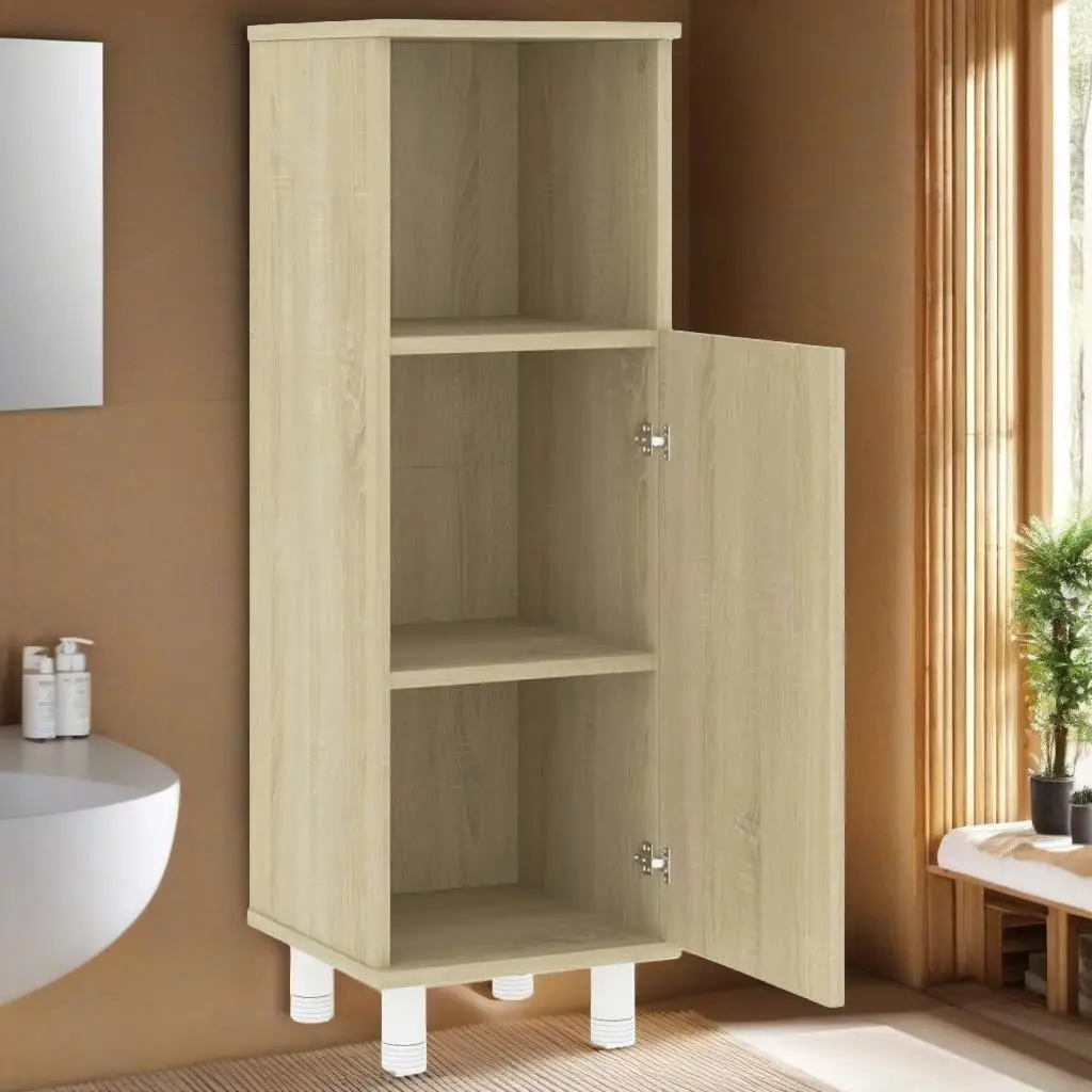 30x30x95 cm Sonoma Oak Bathroom Cabinet - Durable Engineered Wood Storage Solution