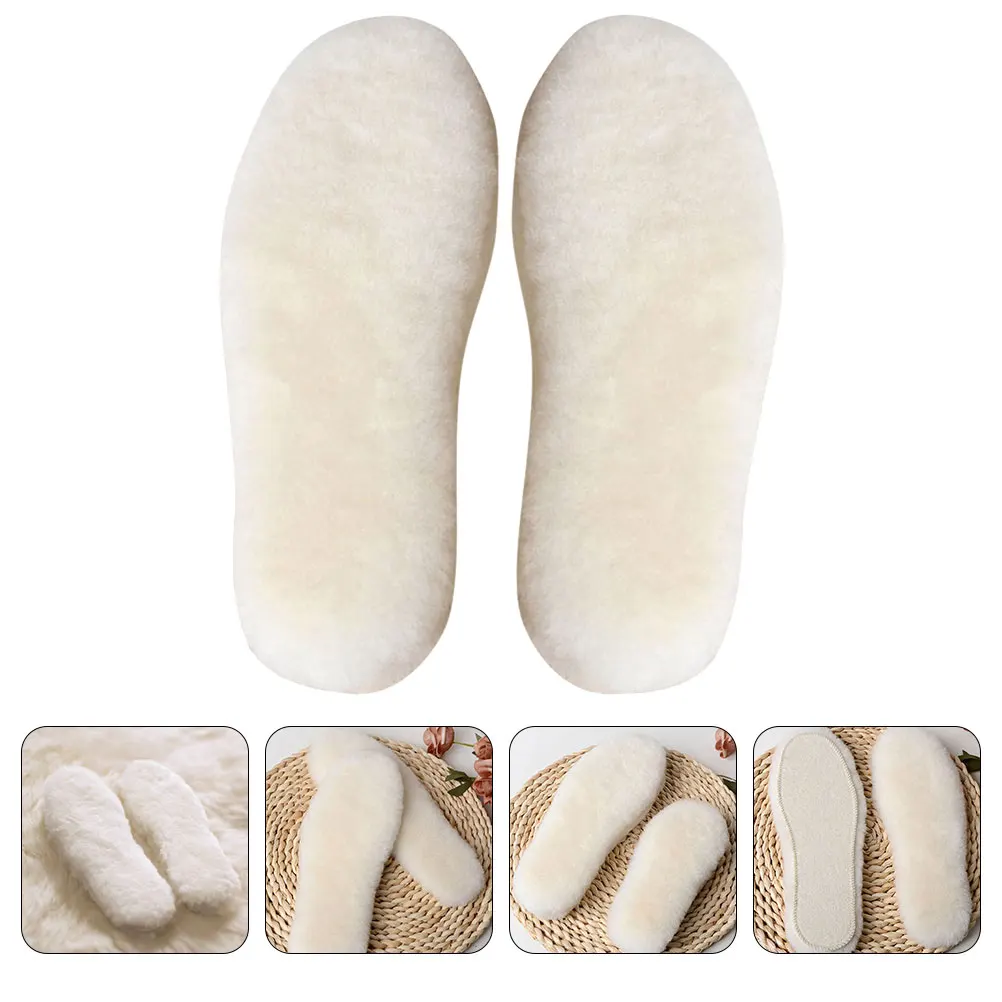 

Winter Wool Insoles Warm Comfortable Shoe Cushions Boot Inserts Women Men Breathable Sweat Absorbing Sole Pads Thicken