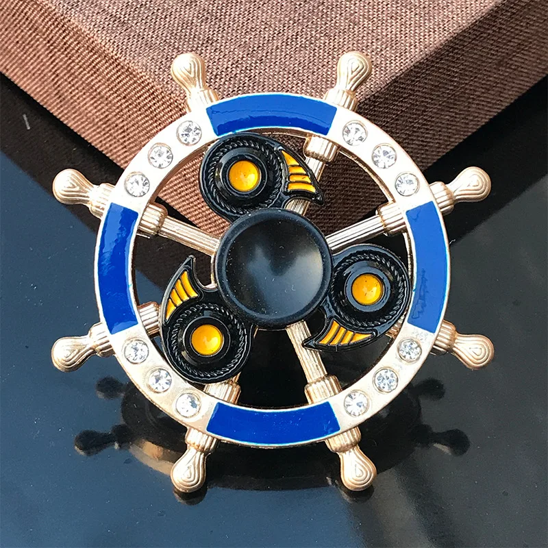 New Fidget Decompression Toy Double layer Fingertip Gyroscope Metal Color Alloy Metal Anti-Anxiety Toy For Kids Adults Gifts