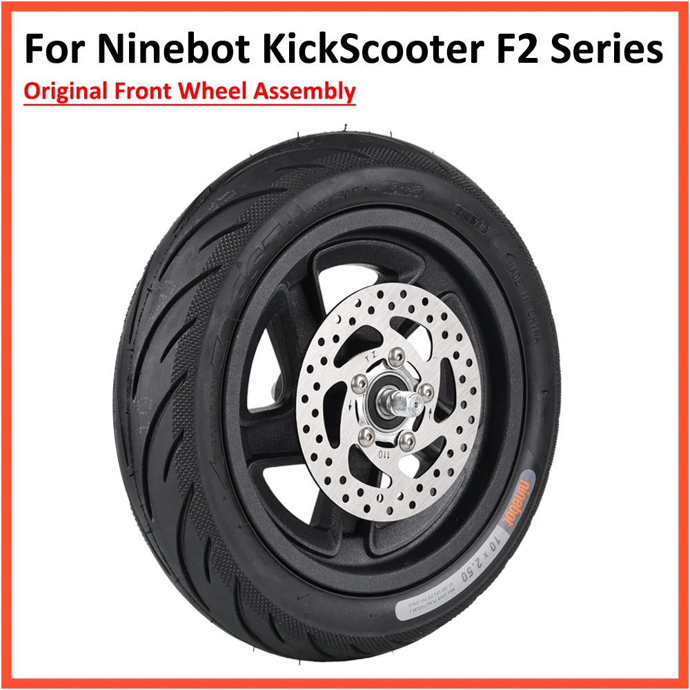 

Original Front Wheel Assembly for Ninebot KickScooter F2 Series 10 Inch 10*2.5 Self-sealing Tire Vacuum Wheel Parts