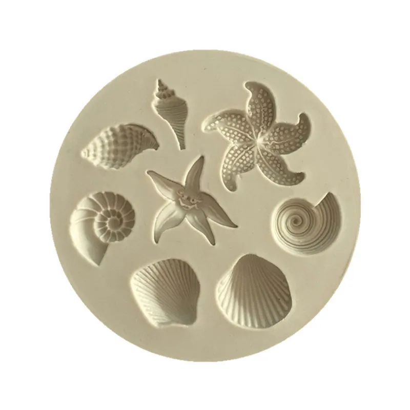 Seashell Conch Starfish Fish Under the Sea Style Pastry Baking Molds for Cookie Candy Marine Theme Cake Fondant Silicone Mold