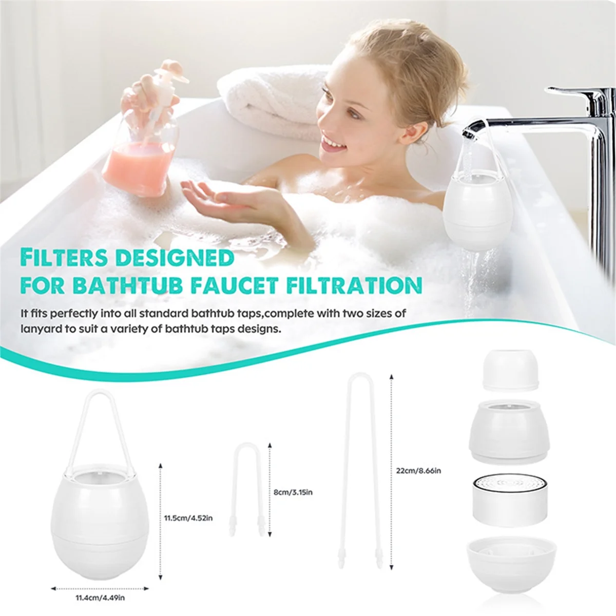 Tub Faucet Water Filter - Skin-Friendly Bath Filter