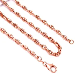 Plated 14K Rose Gold Chunky Necklace Hip Hop Charm New Stacking Chains Fashion Jewelry for Men and Women