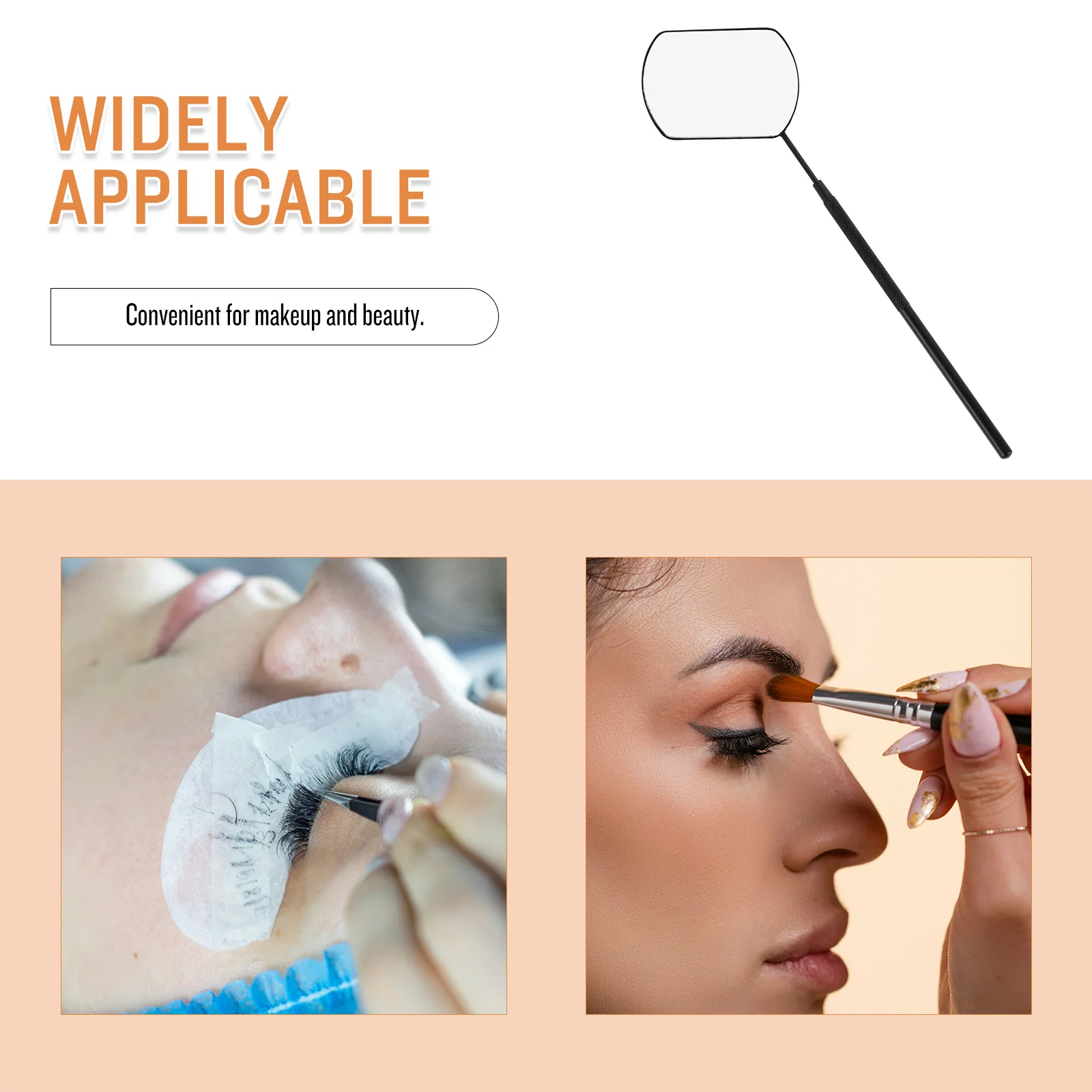 

Small Handheld Stainless Steel Eyelash Extension Mirror Metal Lash Mirror for Lash Inspection Portable Beauty Salon Tool
