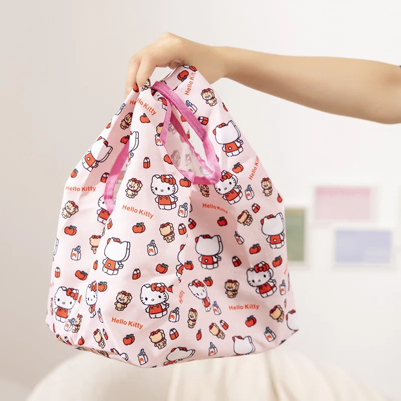 Cartoon Large Capacity Shopping Bag Foldable Portable Wrist Bag Waterproof Storage Bag