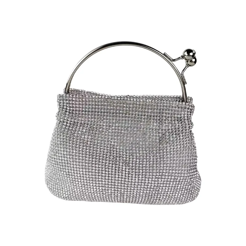 

Bestselling Diamond Clutch - Metal & Rhinestone Portable Banquet Bag For Dresses Eco-Friendly Canvas Tote With Beaded Accents