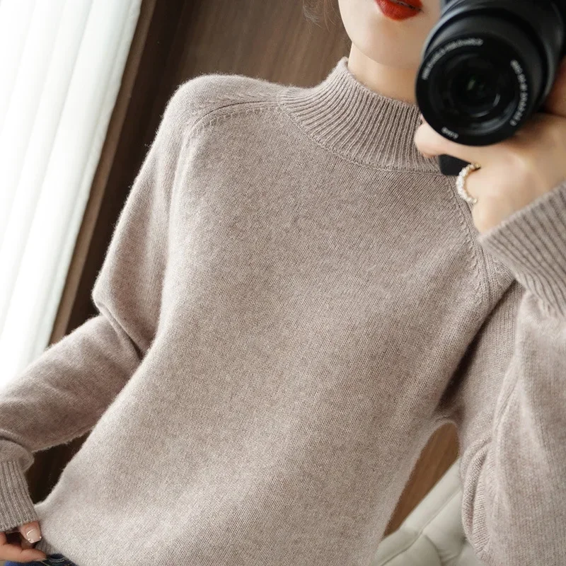 Turtleneck Sweater Women 2024 Autumn Winter Loose Casual Korean Pullovers Long Sleeve Basic Knitted Tops Thick Warm Jumpers