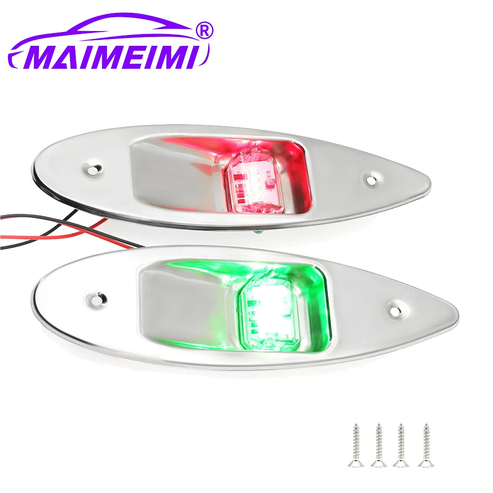 

Stainless Steel Marine Navigation Lamp Red Green Navigation Light LED Boat Side Light Waterproof Navigation Light