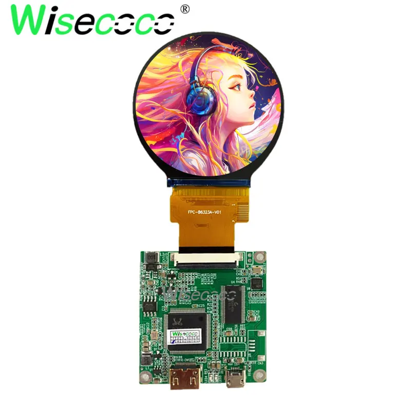 

Wisecoco 2.1 Inch 480x480 Round Display SPI+RGB Port LCD Screen USB-C Driver Board