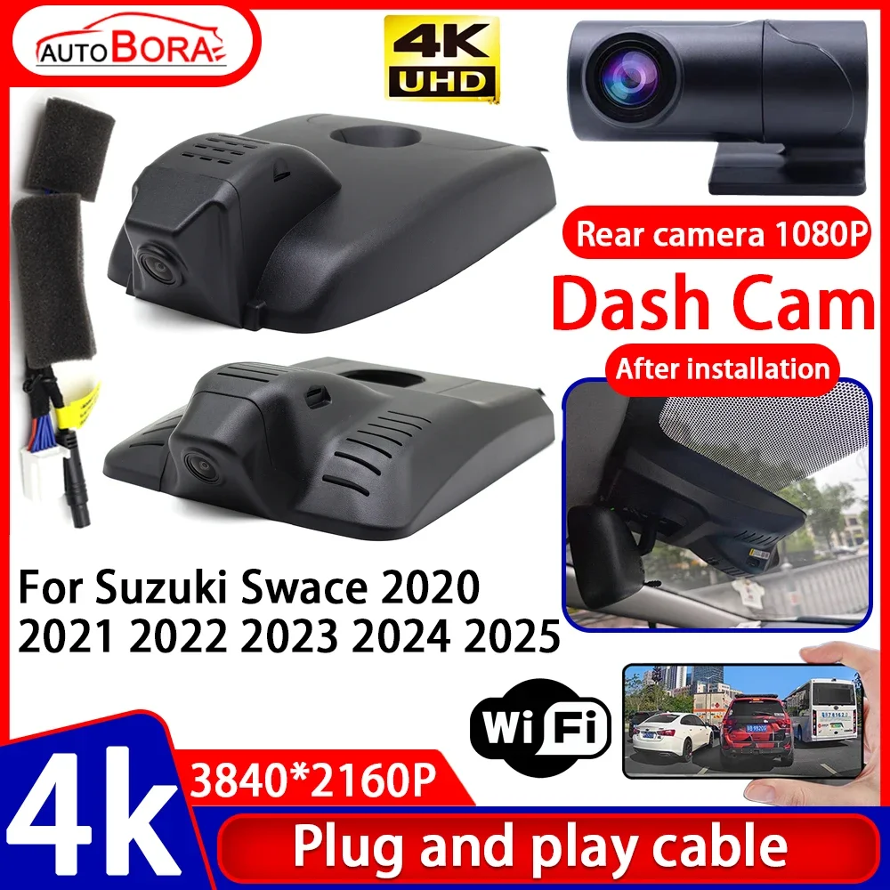 ZhuCamX  Video Recorder Night Visio 4K UHD Plug and Play Car DVR Dash Cam Camera for Suzuki Swace 2020 2021 2022 2023 2024 2025