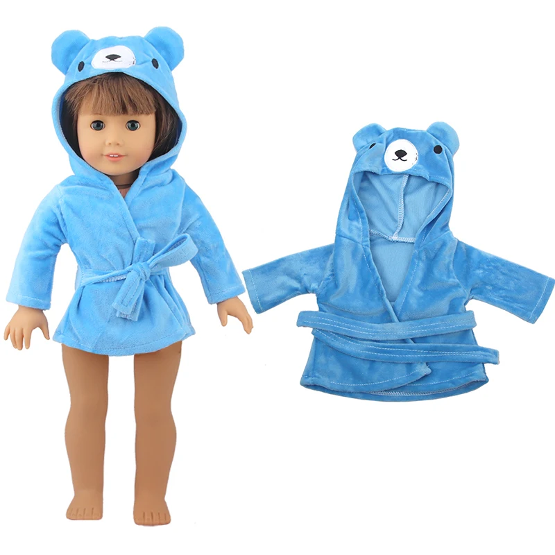 赤ちゃん用のカラフルなバスローブ,漫画の動物のネグリジェ,人形の服,生まれたばかりの赤ちゃんの服,17インチ,43cm,人形のアクセサリー,ギフト