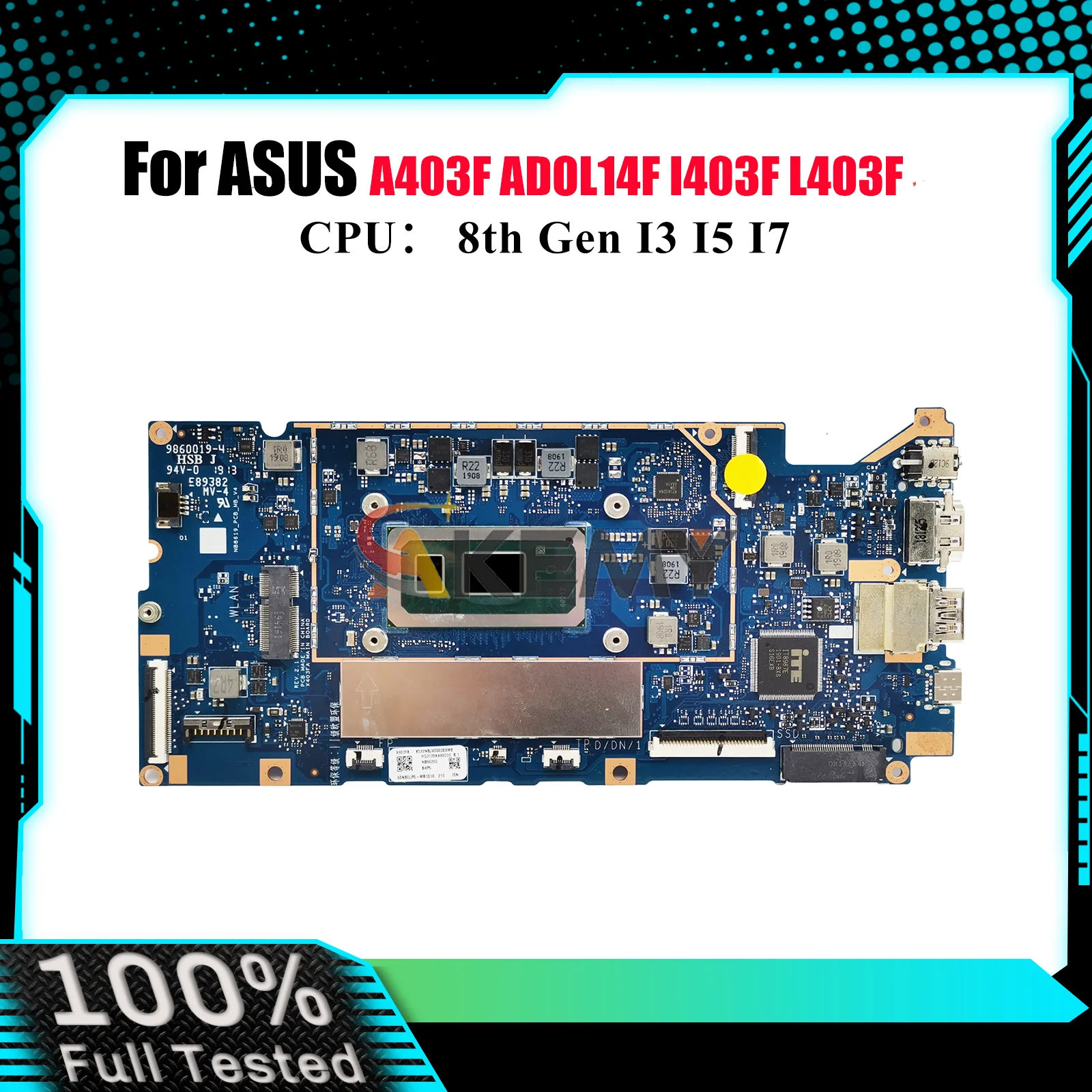 

X403FA Laptop Motherboard For ASUS VivoBook ADOL14F I403F A403F X403FAC X403FA F403F L403F X403F Mainboard With I3 I5 I7 CPU stk