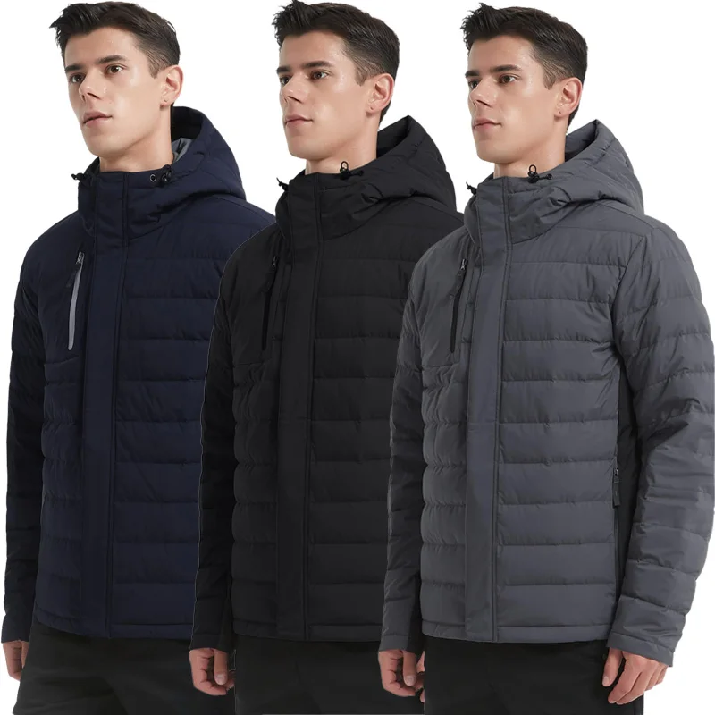 Chaqueta de plumas para hombre, Parka resistente al agua ligera, a prueba de viento, cálida, Ultra impermeable, para invierno, 2021