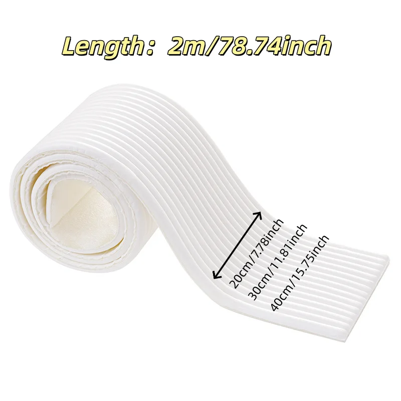 1 Roll 3D Texture Soft Wall Sticker - Peel and Paste Corner Protector Strip,Easy To Clean Home Decoration