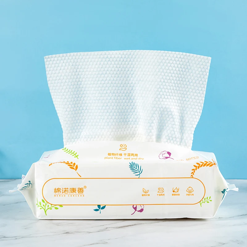 Lingettes démaquillantes réutilisables pour le visage, serviettes en tissu de poulet, optique douce, lingettes sèches, tampons de nettoyage du visage, 50 feuilles/paquet