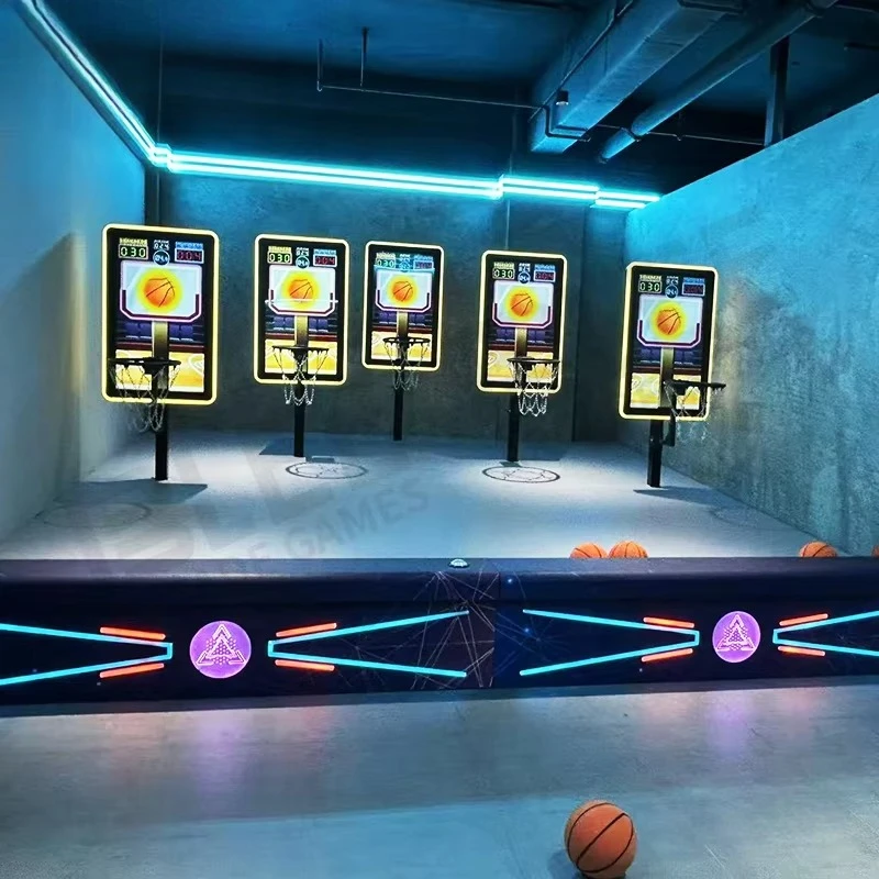 BLEE Factory Price Interactive HD Screen Basketball Game Arcade AR Basketball Hoop Shooting Game Equipment