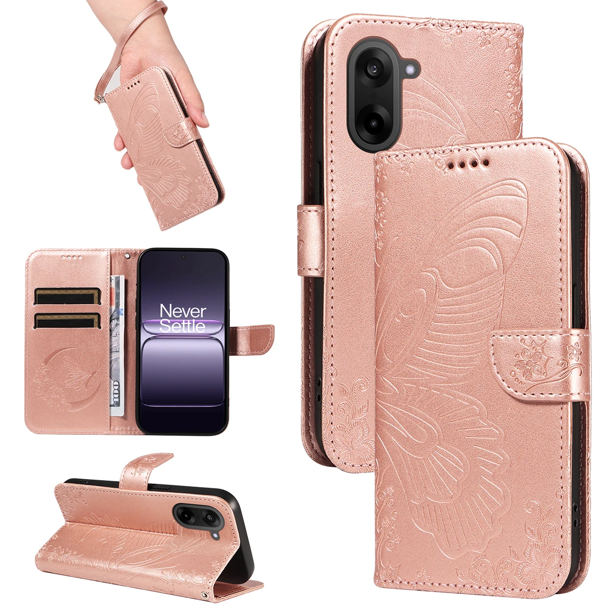 حقائب المحفظة حافظة هاتف قابلة للطي لهاتف Oneplus Nord 5 4 CE 5 2 4 Nord CE 2 3 4 Lite أغطية جلد مغناطيسية مطبوعة على شكل فراشة