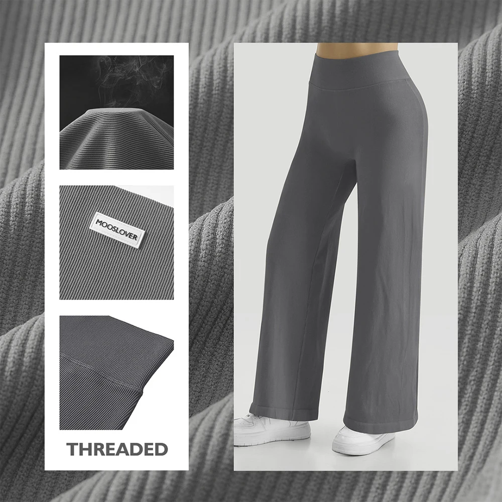 Women's High-Waist Flared Pants Elastic Hip-Lifting Casual Yoga Pan for All-Season Exercise and Outdoor Wear Straight Pant Femme
