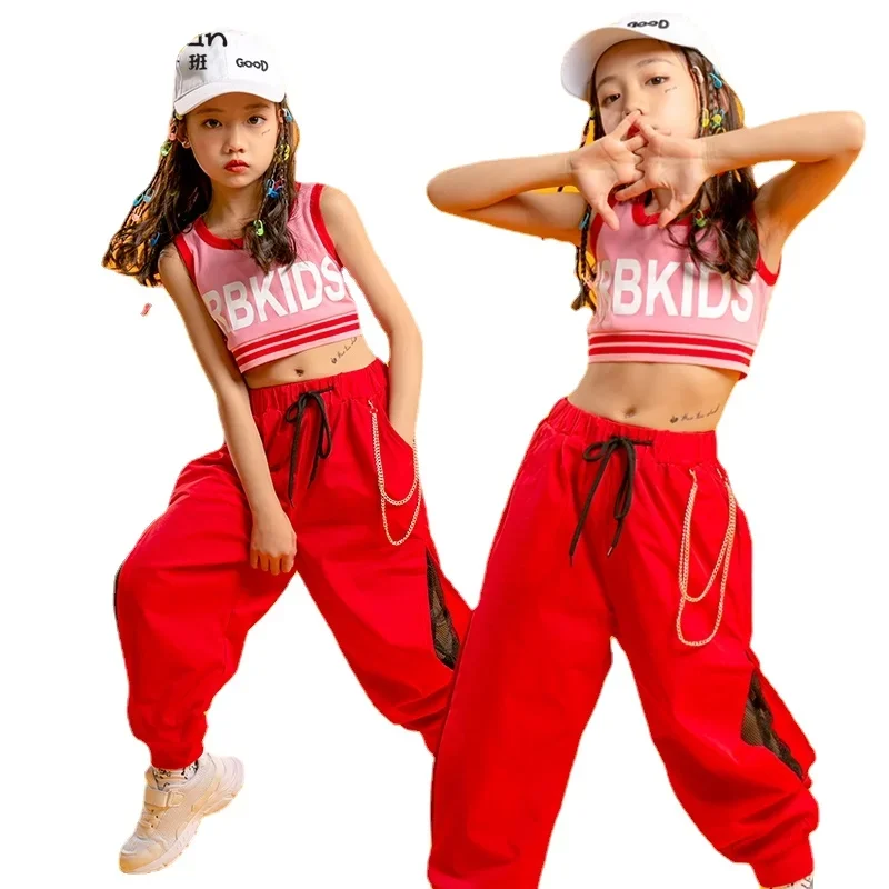 Modern Jazz Dance Clothes for Girls Hip Hop Costume for Children Cheerleading Performance Clothes Stage Runway Wear New