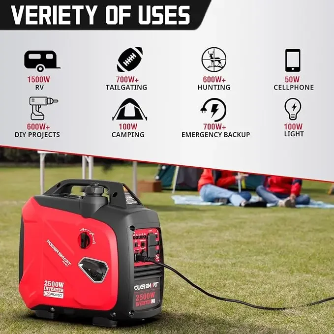 2500-Watt Gas Powered Portable Inverter Generator, Super Quiet for Camping,Home Emergency Use,EPA Compliant 2024 Version