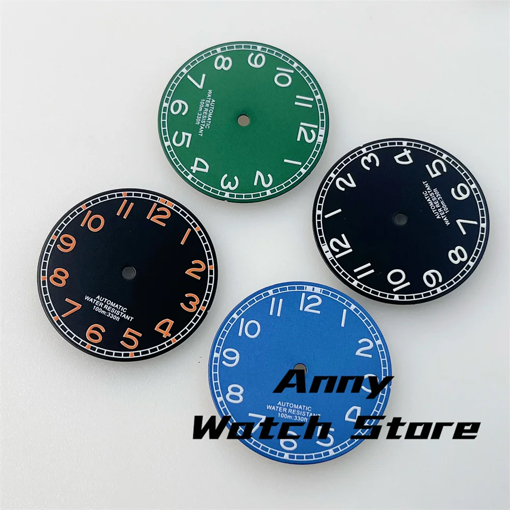 29mm Watch Dial For NH35 NH36 ETA2824 2836 Miyota8215 DG2813 3804 Movement With 12 Hours Number Digital Green Luminous