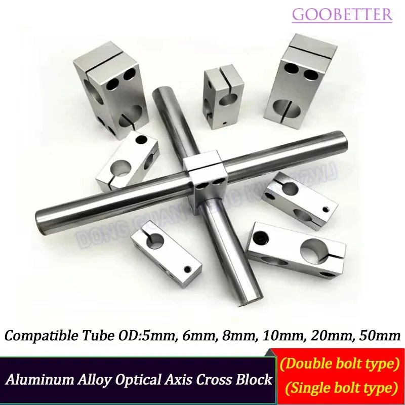 

Aluminum Alloy Optical Axis Cross Block Steel Pipe Fixing Bracket Connecti Dia 5-6-8-10-20-50 Round Tubes Clamps Frames Connecti