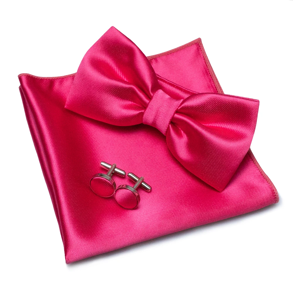 EASTEPIC Herren-Fliege-Sets, einschließlich exquisiter Manschettenknöpfen und weichen Taschentüchern, glänzendes Accessoire aus Satin für Männer bei Hochzeiten – Detail 14