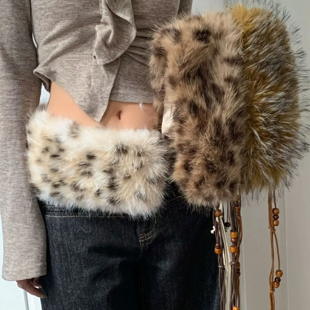 

Универсальный меховой пояс Y2K, имитация меха, теплый меховой воротник-шарф, многофункциональная поясная цепочка, осень-зима