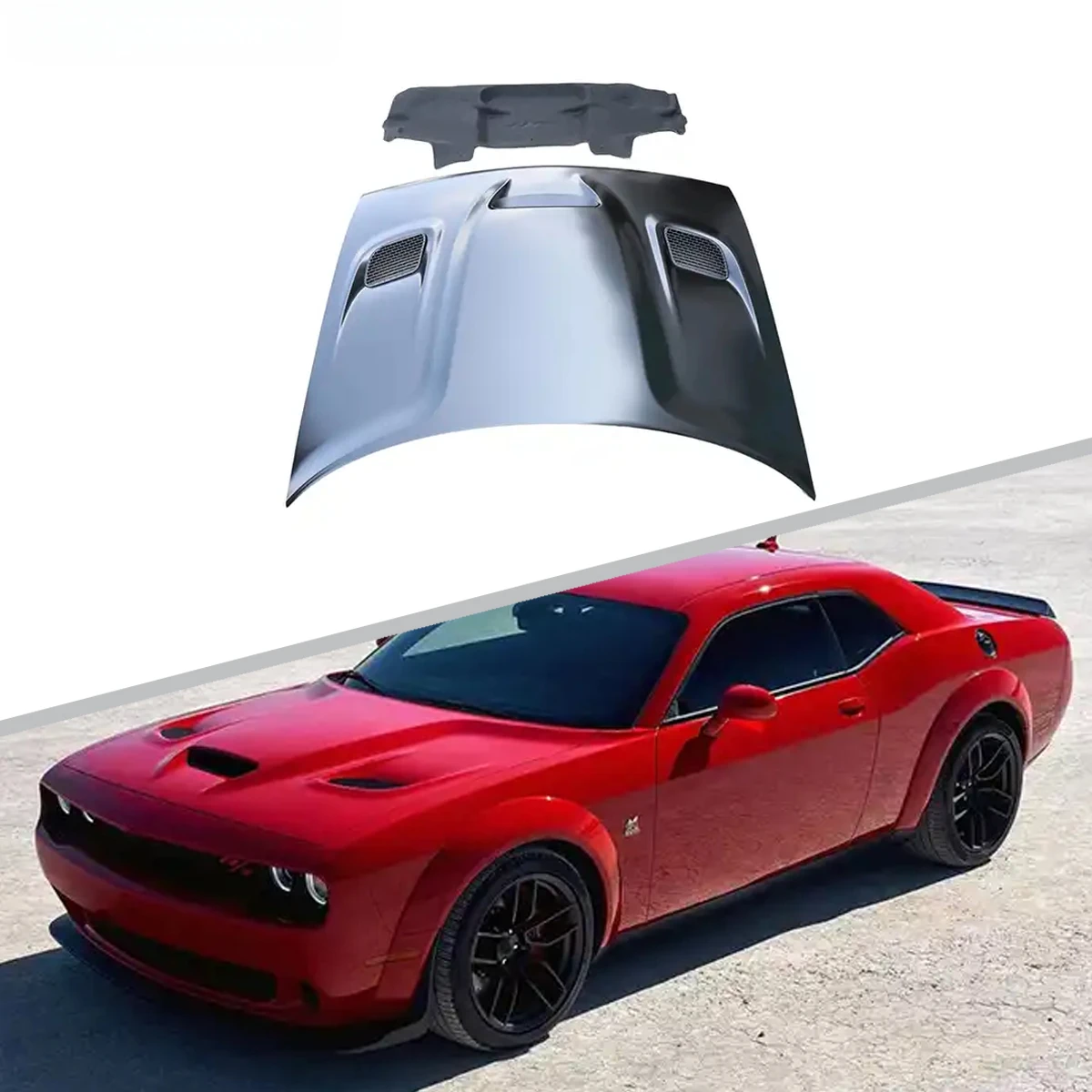 

2015 Hellcat Style Aluminum Engine Hood Car Auto Accessories For Challenger 2015-2021