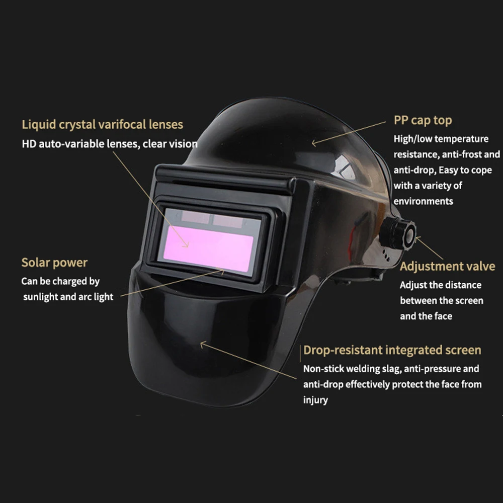 PC Welding Masks Automatic Dimming Large View Automatic Variable Light Adjustment Welding Facemask Welding Helmet