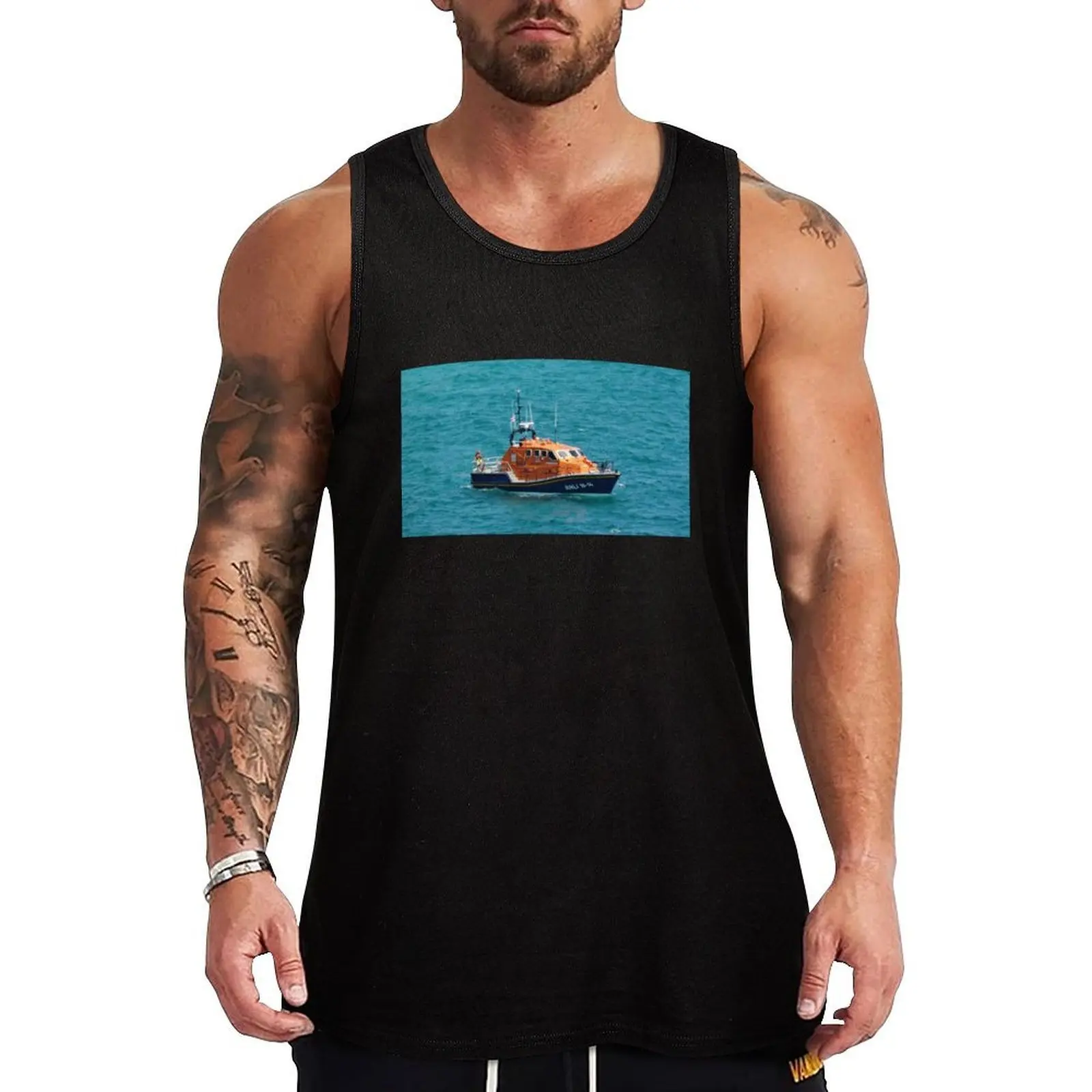 RNLI Lifeboat Tank Top Trendy Print Tank Top Fashion Graphic Sleeveless Top