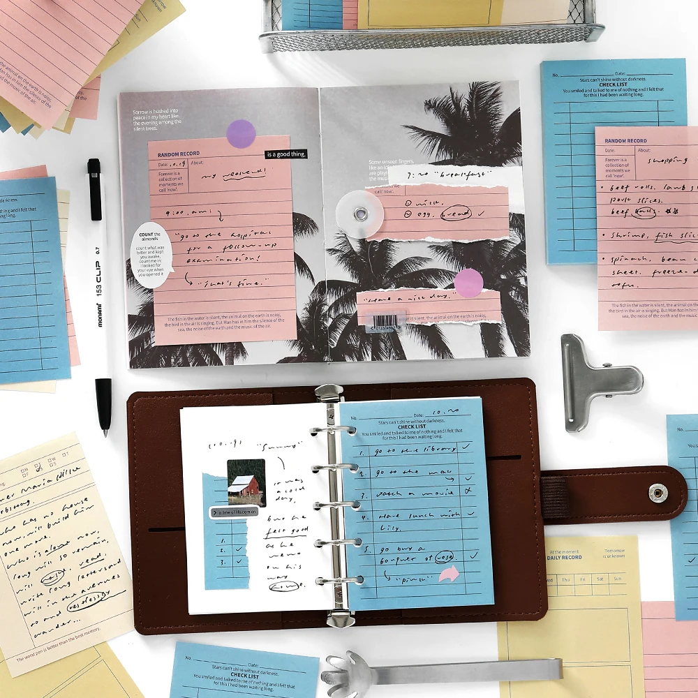 4 عبوات/مجموعة من سلسلة الأرشيف المجزأة، لوحة مذكرة ورقية للرسائل الورقية #2