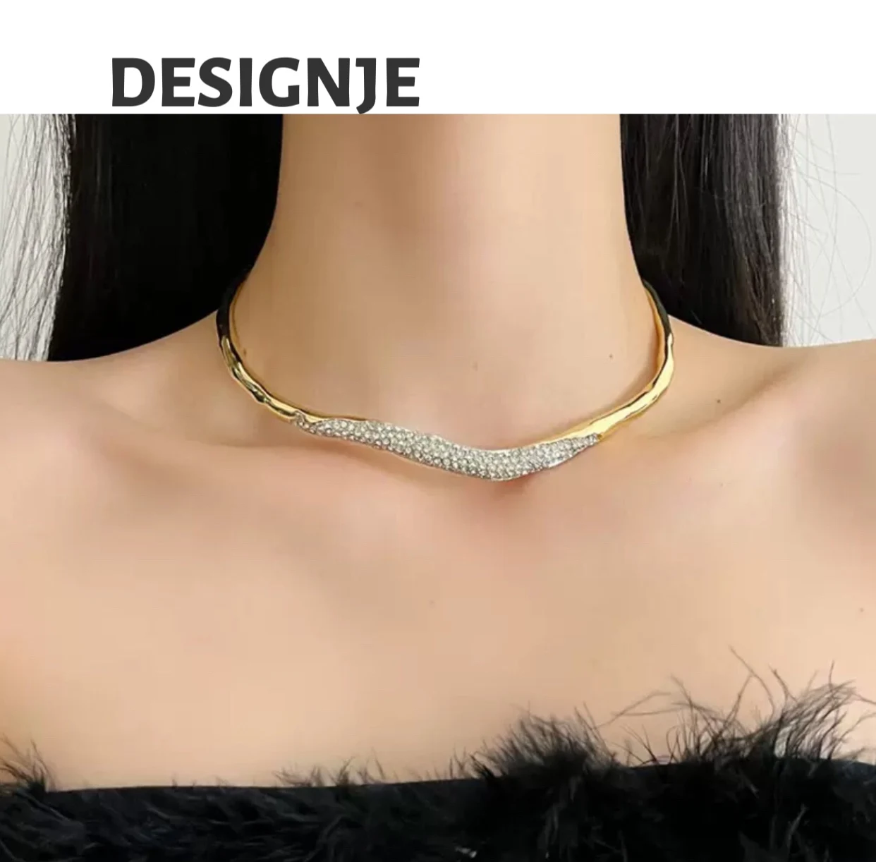 

European and American style simple, individual, luxurious temperament, metal, irregular, hot sale, high-end feeling necklace