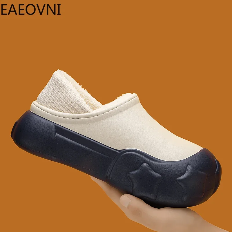 Fashion EVA Slippers Men's Cotton Shoe Winter Indoor Outdoor Bedroom Non-slip Waterproof Thick Bottom Couple Shoes New Arrival