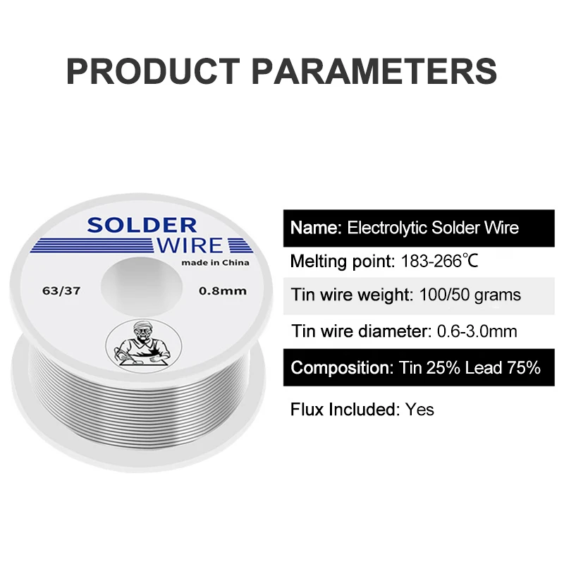 8/50/100/200G บัดกรีลวดเชื่อมความบริสุทธิ์สูงต่ำ Fusion Spot 0.6 0.8 1.0มม.Rosin Soldering ลวด No-Clean ดีบุก BGA เชื่อม