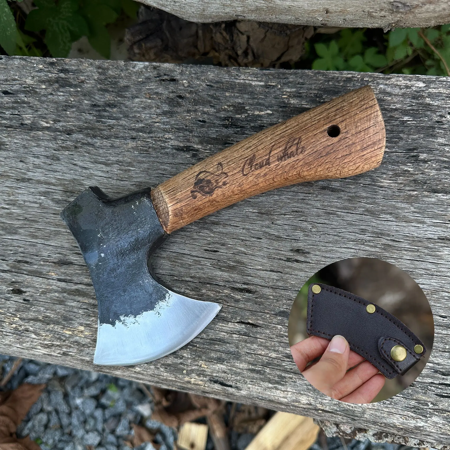 New Multi-functional Small Cyclone Forged Durable Firewood Splitting Camping Portable Forged Track Woodworking Axe Tool - view 2