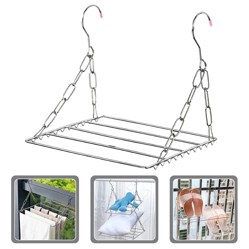 Balcony Drying Rack Clothes Window Outdoor Racks for Laundry Coat Hangers Sock Shoes Hanging Organizer Stainless Steel Clothing