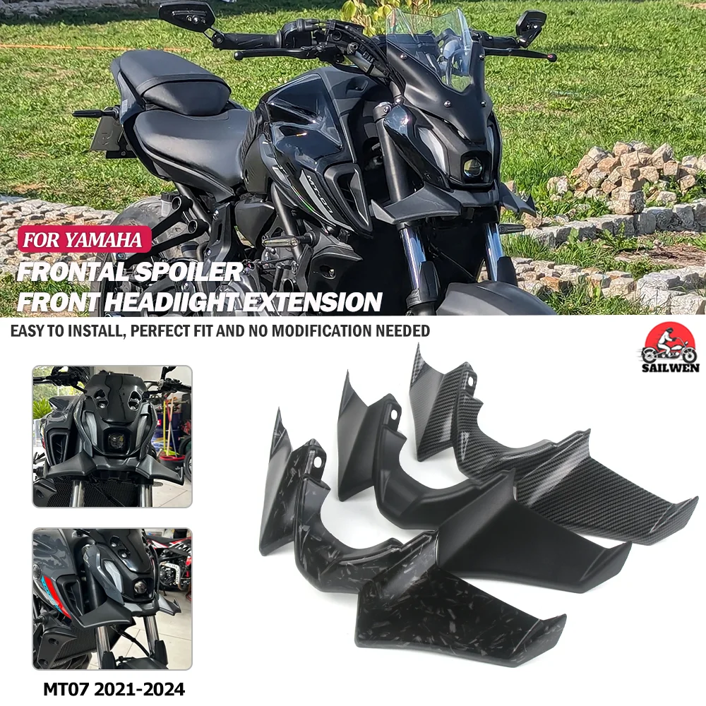 

For YAMAHA MT-07 MT 07 2021 2022 2023 2024 MT07 Motorcycle Sport Downforce Naked Front Spoilers Aerodynamic Wing Deflector