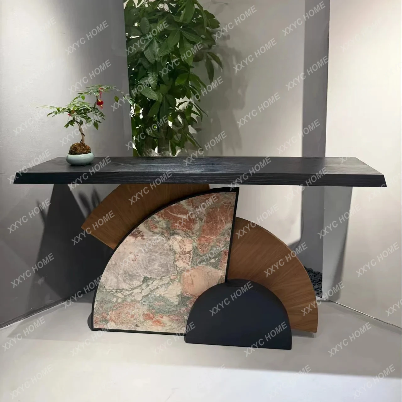 AASolid Wood Entrance Table Villa Entrance Hall Corridor Plan Living Room Entrance Table