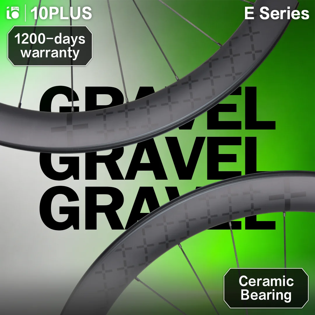 10PLUS E Series Gravel Carbon Fiber Wheel Set 700C Center Lock Disc 45T Star Ratchet Ceramic Bearing Clincher Tubeless