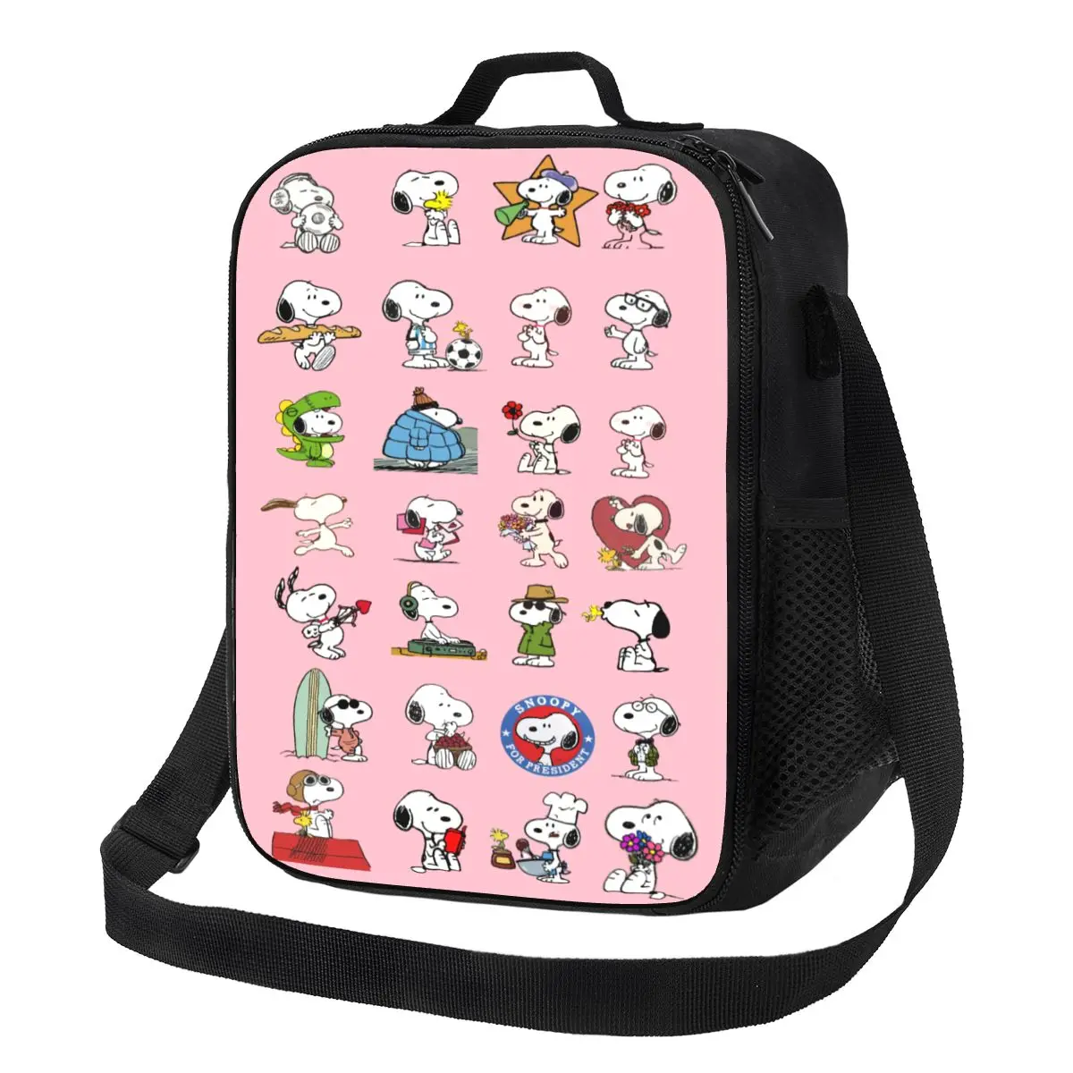 

Custom S-snoopys Animated Cartoon Insulated Lunch Bags for Camping Travel Leakproof Cooler Thermal Bento Box Women Children
