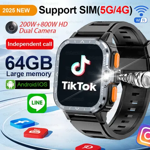 Nouveau Android 4G/5G carte SIM Smartwatch homme femme GPS HD caméra 64G RAM NFC WiFi Google Play sport NFC Bracelet intelligent pour XIAOMI