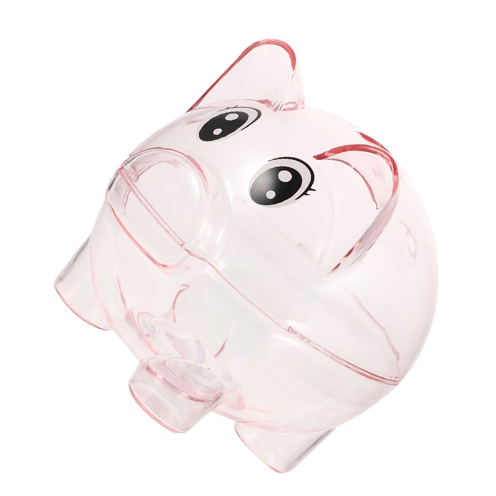 Bank Birthday Gift For Kids Clear Plastic Pig Shaped Coin Saving Pot Desktop Decorative Money Box Birthday Gift